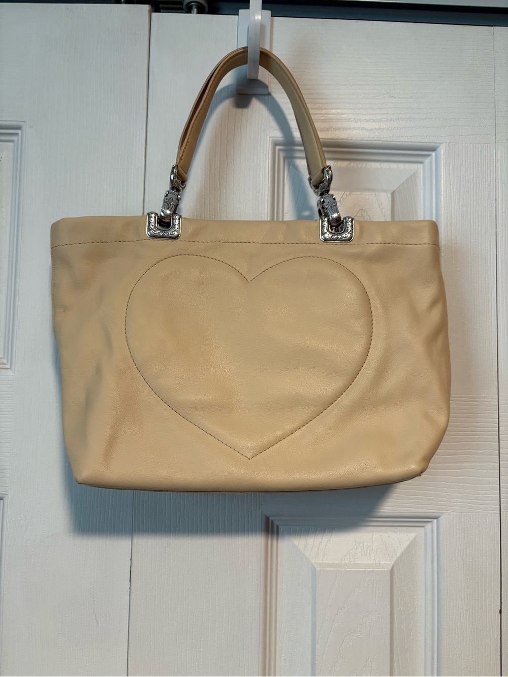Brighton Reversible Hearts Stitch Tan Handbag